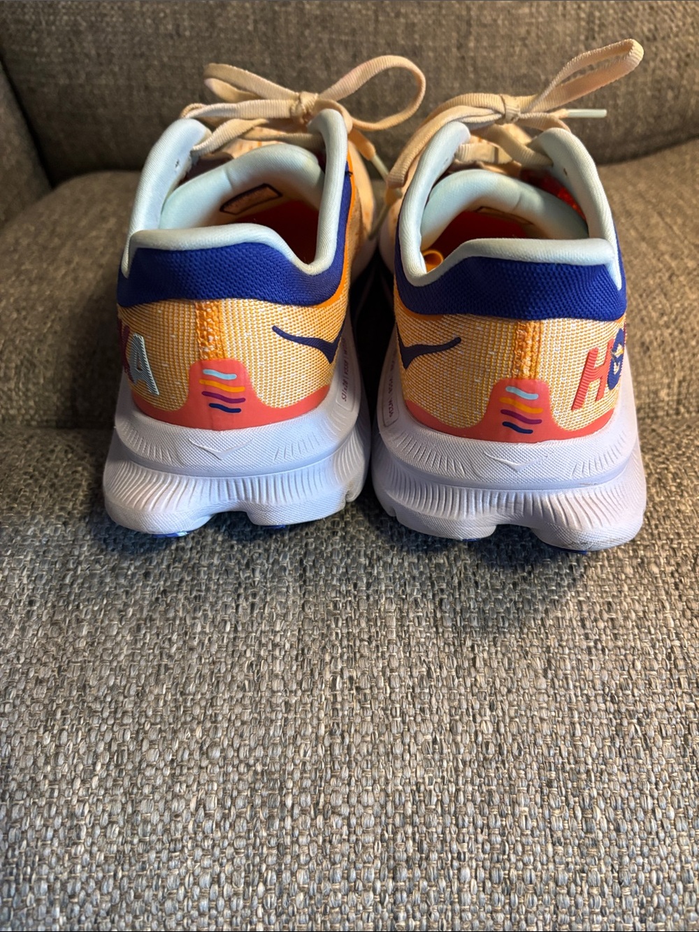 Hoka Kawana 8 Women’s Athletic Running Shoes in Peach & Orange - Picture 4 of 8